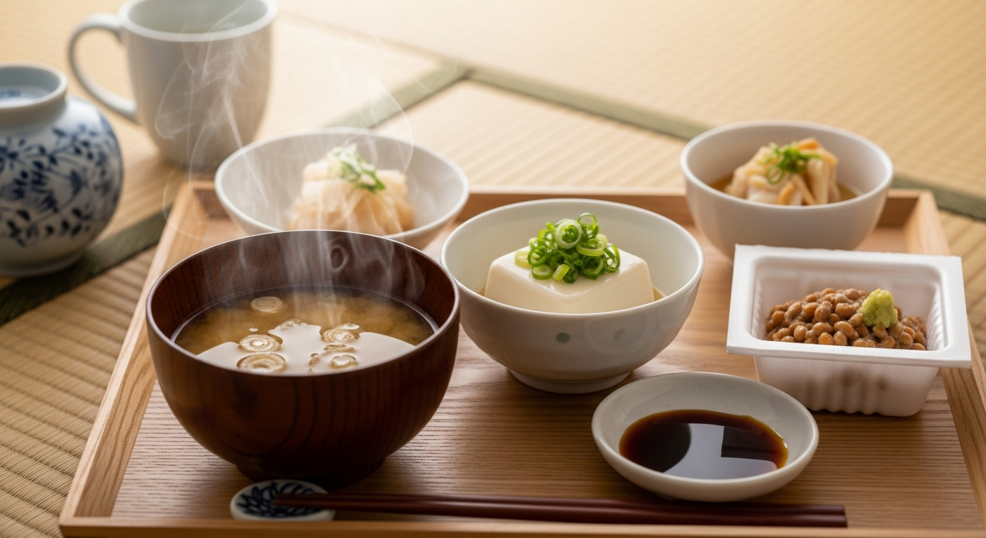 日本の伝統的な食卓の風景。