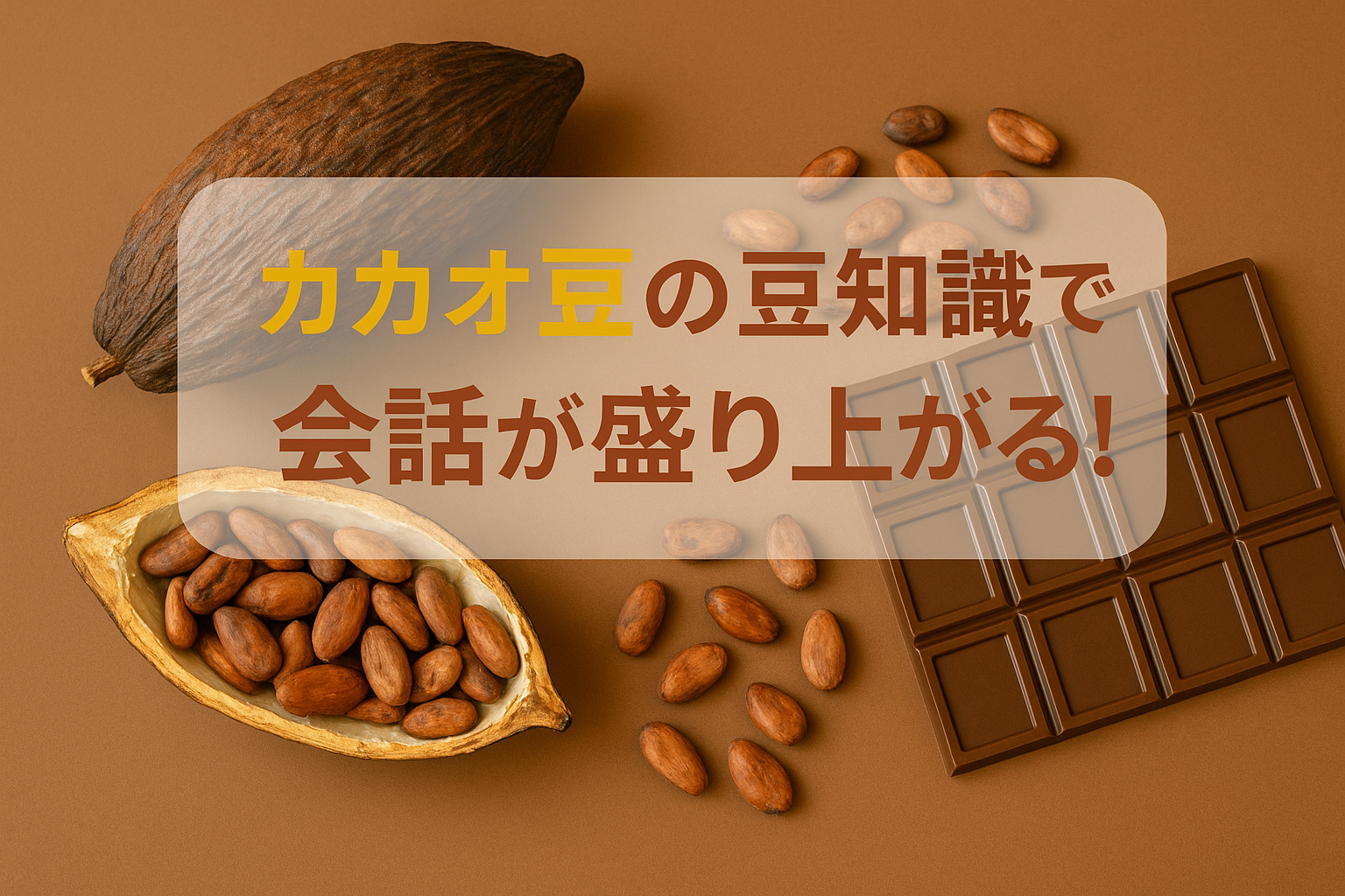 カカオ豆の豆知識で会話が盛り上がる!