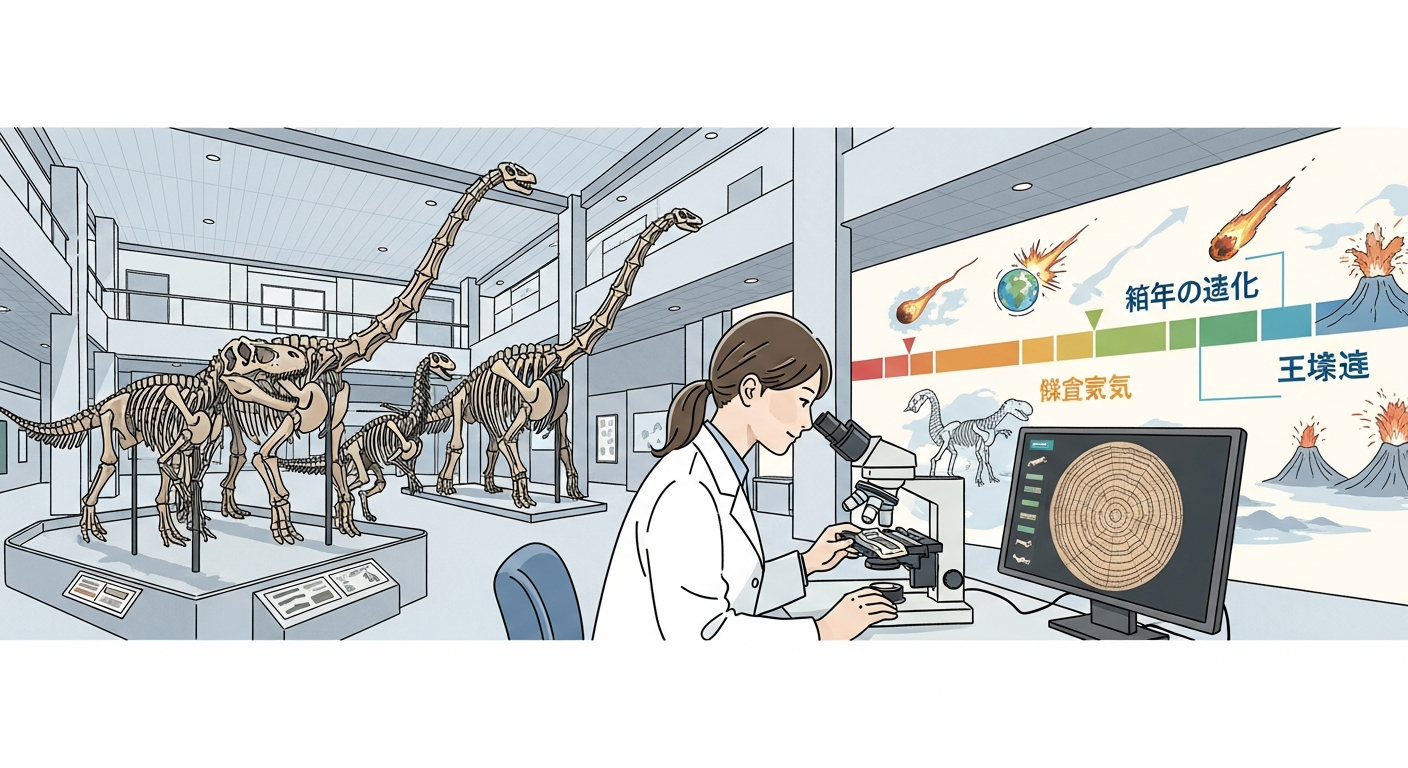 明るい色調で、教養系Web記事のアイキャッチに使える横長イラスト。