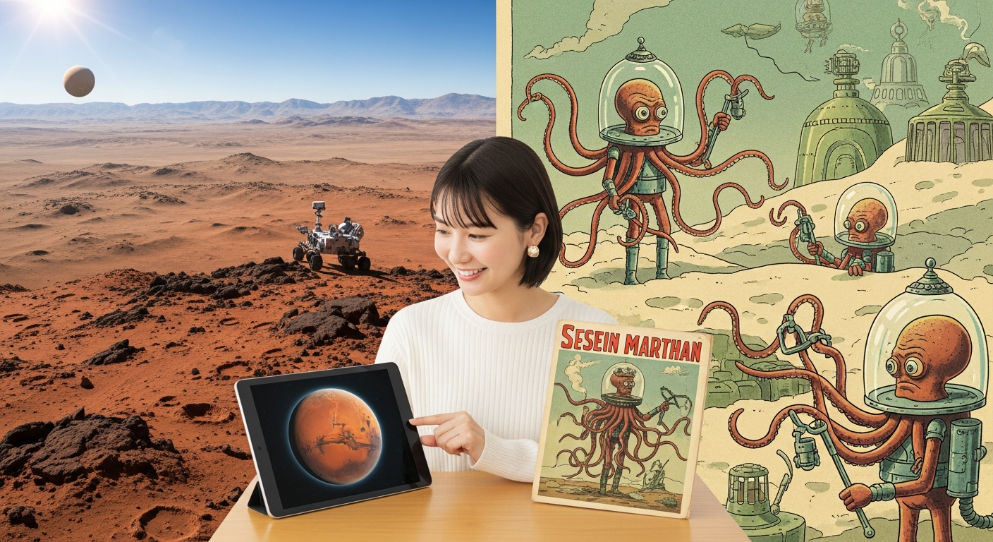 明るい色調のイラスト。