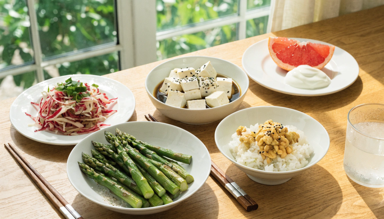 「5月の食養生と春の健康的な食事」をテーマにしたWeb記事用メインビジュアル。