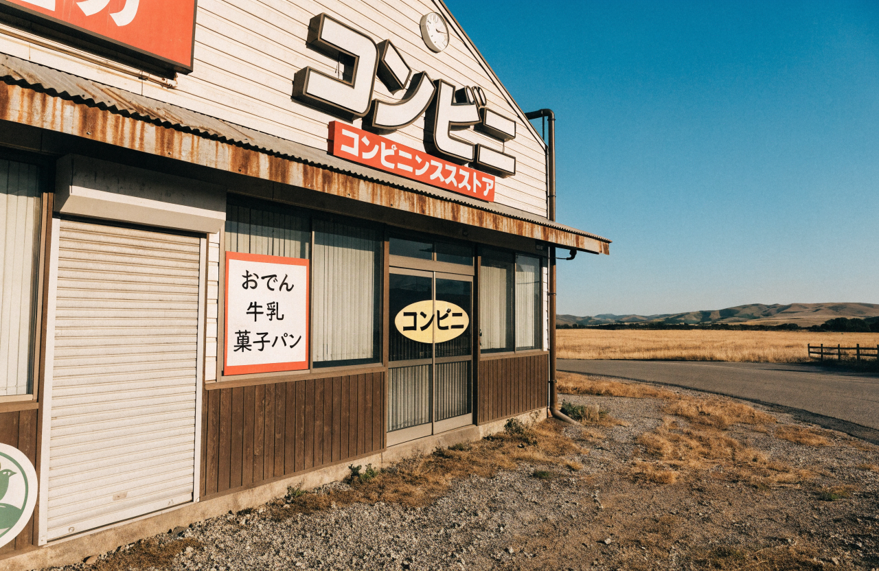 コンビニの歴史と名称由来をイメージした場面